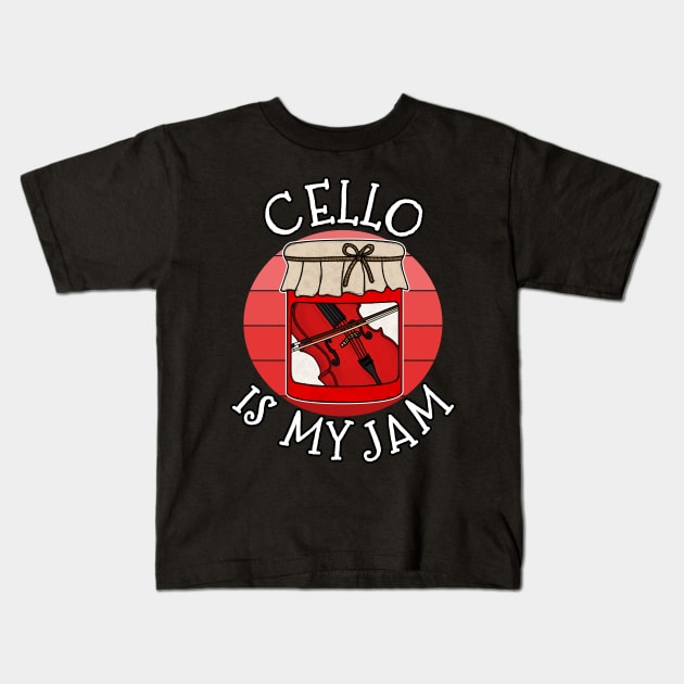 Cello Is My Jam Cellist Musician Funny Kids T-Shirt by doodlerob